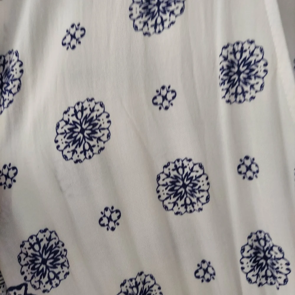 South of France Blue and Ivory Print Maxi Dress - Picture 10 of 16